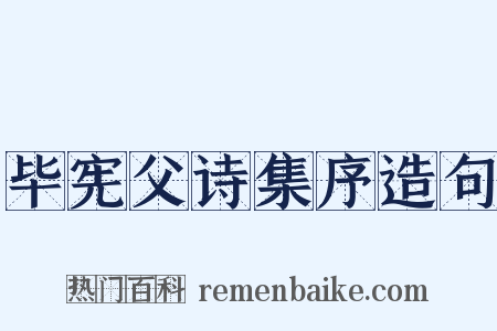 毕宪父诗集序造句是什么意思的图片